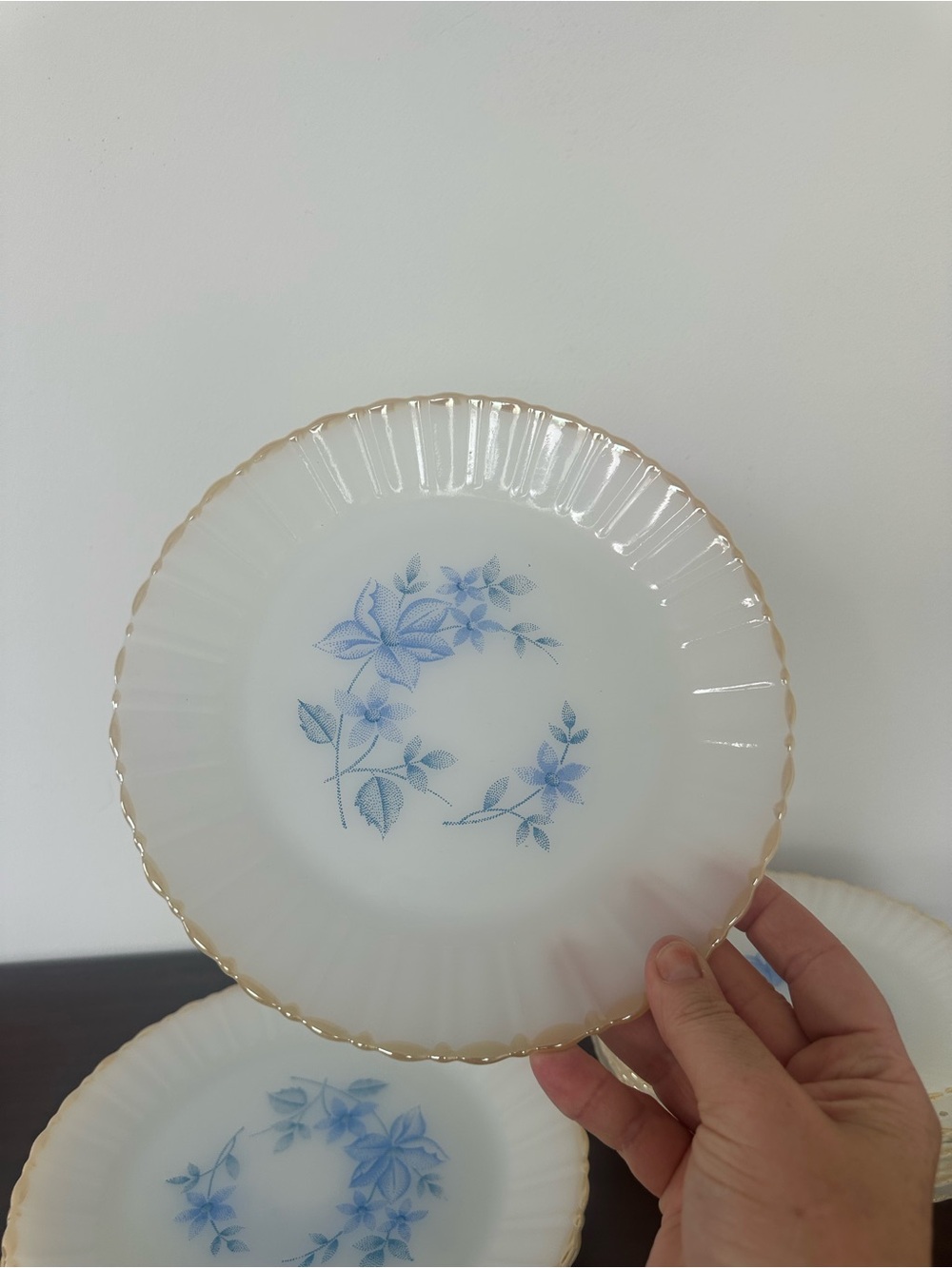 Vintage rare Mexican milk glass set of 12